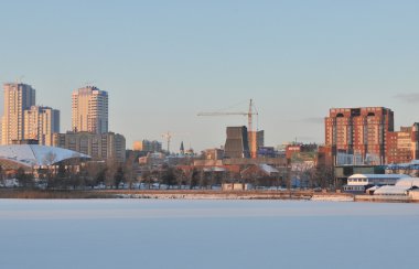Mias nehrin kışın Chelyabinsk, Rusya Federasyonu