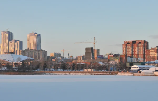 Rzeką Miass zimą Chelyabinsk, Rosja — Zdjęcie stockowe