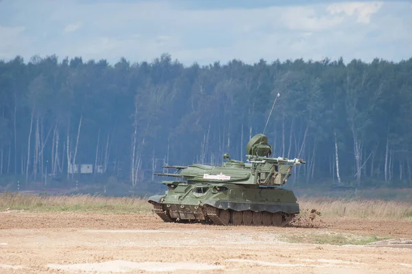 Militära Ground Alabino Moscow Oblast Ryssland Aug 2017 Sovjetisk Självgående — Stockfoto