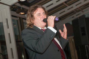 MOSCOW, RUSSIA - 29 Ekim 2015: Alexander Shaganov, Sovyet ve Rus şair-söz yazarı, popüler pop şarkılarının yazarı.