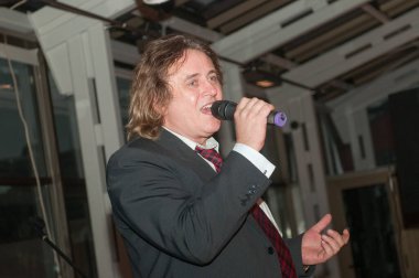 MOSCOW, RUSSIA - 29 Ekim 2015: Alexander Alekseevich Shaganov, Sovyet ve Rus şair-söz yazarı, popüler pop şarkılarının yazarı.