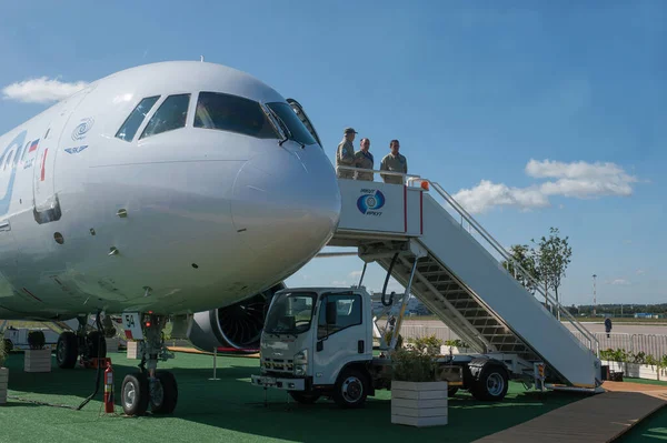 Жуковский Россия Августа 2019 Года Новый Российский Двухмоторный Пассажирский Самолет — стоковое фото