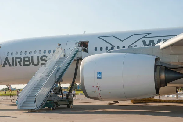Жуковский Россия Августа 2019 Года Широкофюзеляжные Пассажирские Самолеты Airbus A350 — стоковое фото