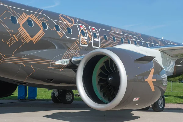 Жуковский Россия Августа 2019 Года Пассажирский Бразильский Самолет Embraer E195 — стоковое фото