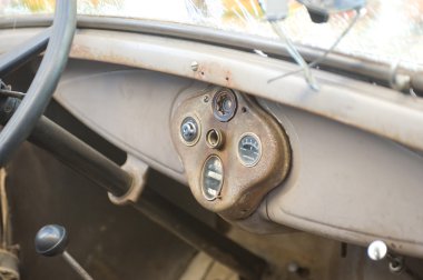 Sovyet retro araba gaz-a (lisanslı ford-a) için kopya retro gorkyclassic sakız mağaza, Moskova, Pano yakınındaki park yerinde ralli