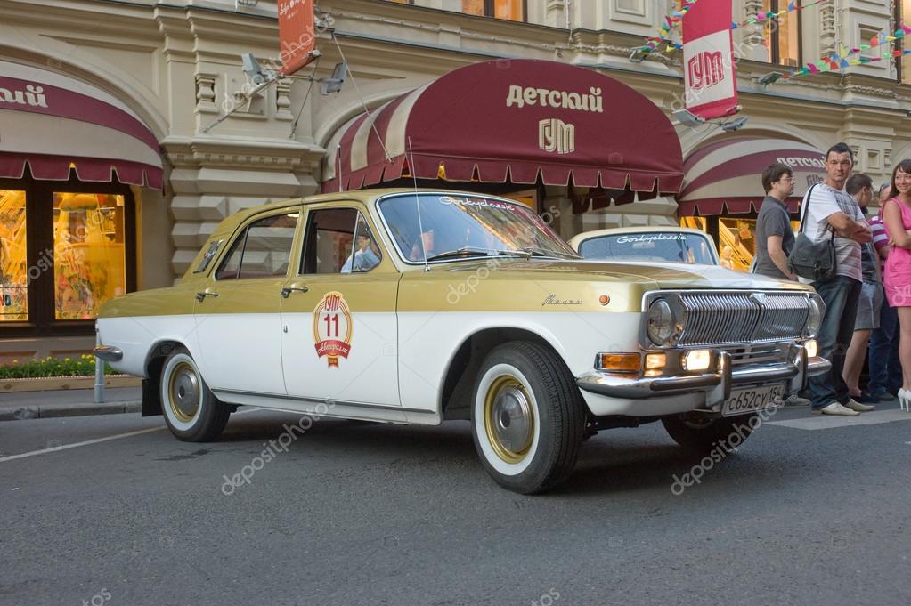 MOSCOW, RUSSIA - July 26, 2014: Soviet car maintenance Olympics-80 in Moscow 