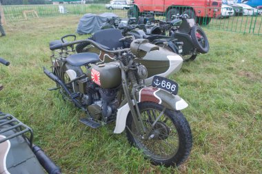 Japon eski askeri Rikuo motosiklet tip 97 (Harley-Davidson bir kopyasını) toplantısında 3 Uluslararası 