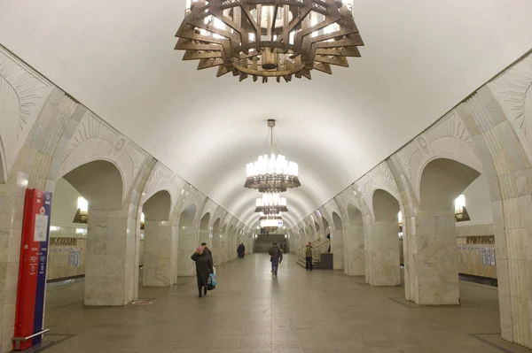 El interior de la estación de metro de Moscú "Pushkinskaya " — Foto de Stock