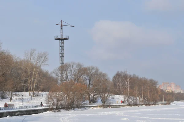 Old parachute tower, Park in Northern Tushino, Moscow — Stock Photo, Image