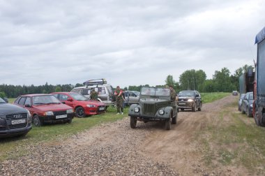Soviet car GAZ-69 goes on the road,  3rd international meeting 