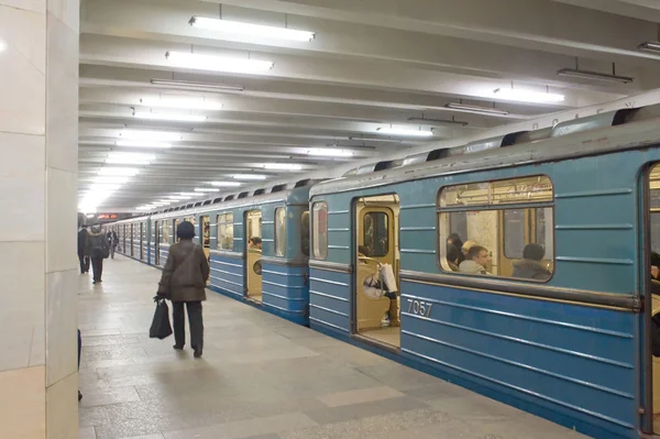 İstasyonu Moskova metro istasyonu'na "Polezhaevskaya", Rusya — Stok fotoğraf