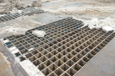 Kanalizasyon, karda temizlemek için ızgara kar erime noktası Moskova