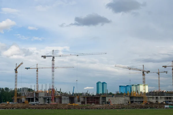 Aeródromo de Tushino, a construção do estádio "Spartak", Moscou — Fotografia de Stock