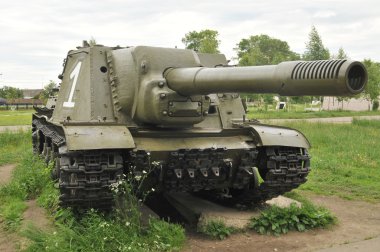 The tank Museum in suburban  Snegeri, Soviet self-propelled gun ISU-152