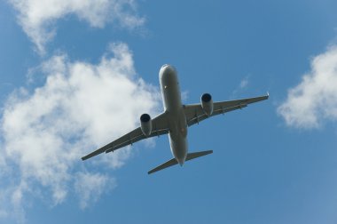 International aviation and space salon MAKS-2013, the span of the new Russian aircraft Tupolev Tu-204 on a background of clouds