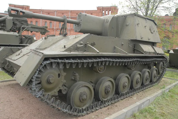 Soviet self-propelled artillery installation of the Su-76 Artillery Museum — Stock Photo, Image
