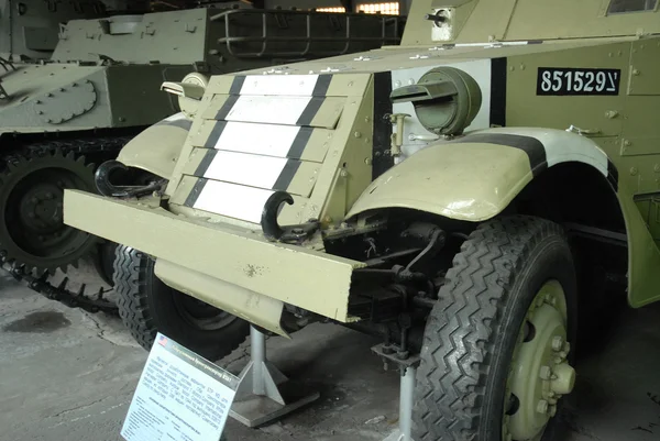M3A1 blindado estadounidense en el Museo de vehículos blindados, Kubinka, fragmento, REGIÓN DE MOSCÚ, RUSIA —  Fotos de Stock