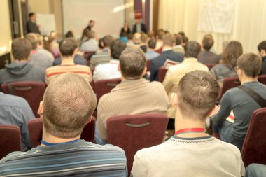 insanlar konferans Salonu'nda. arka görünüm