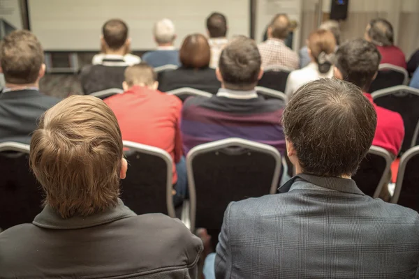 Attentive listeners at the business conference hall — Stock Photo, Image