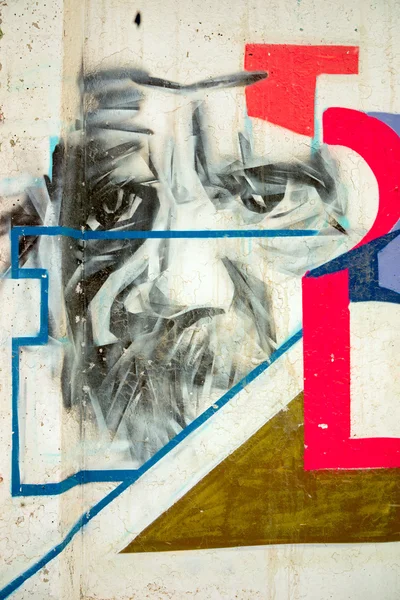Novosibirsk, Rusya - 01 Mart 2016: grafiti ünlü bilim adamı Albert Einstein (1879-1955) Novosibirsk tasvir. Einstein, izafiyet teorisi için bilinen bir ünlü fizikçi