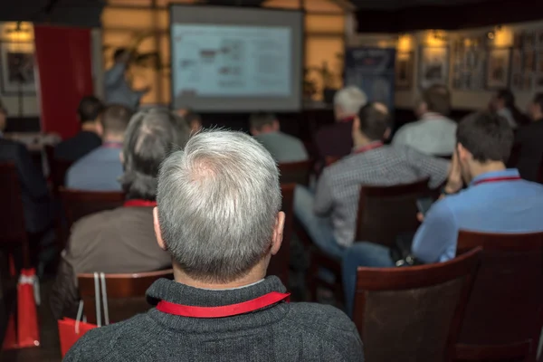 Möte i en konferenssal. — Stockfoto