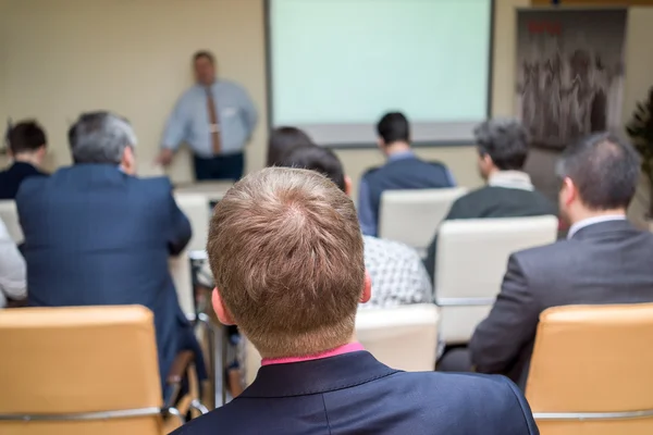 Speaker at Business convention and Presentation. Audience at the conference hall. — Stock Photo, Image
