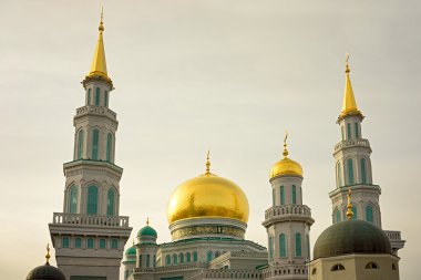 Moskova katedral cami, Rusya. Moskova, Rusya ve Avrupa'nın en büyük ve en yüksek Camii ana cami. Dini Simgesel Yapı.