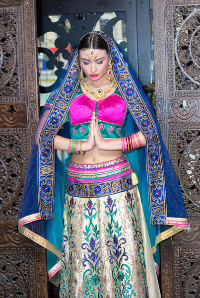 Beautiful young indian woman in traditional clothing