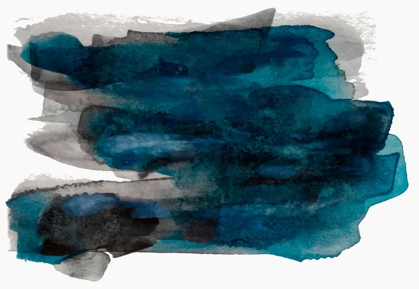 黒と青の水彩画のブラシストロークをテキスト 白の背景に隔離されたEps 10ベクトルのイラスト — ストックベクタ