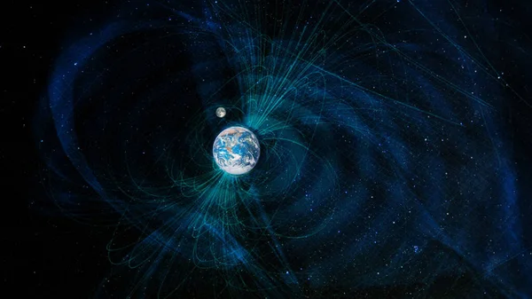 Maan Magneettikentät Osia Tämän Kuvan Kalustettu Nasa — kuvapankkivalokuva