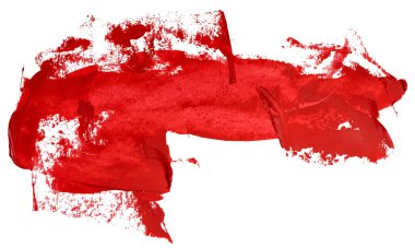 El çizimi, koyu kırmızı esp 10 vektör illüstrasyonlu izole edilmiş yağlı boya fırça şeridi. Üstteki uzun metnin şablonu.