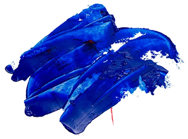 Handgezeichneter Isolierter Ölpinselstreifen Mit Tiefschmutziger Blauer Farbe Esp Vektorillustration Vorlage — Stockvektor