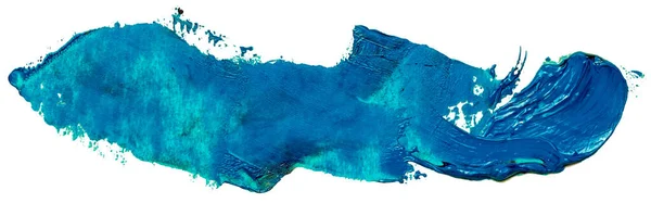 Handgezeichnete Isolierte Pinsel Streifenvorlage Mit Schmutzigen Blauen Und Grünen Farbflecken — Stockvektor