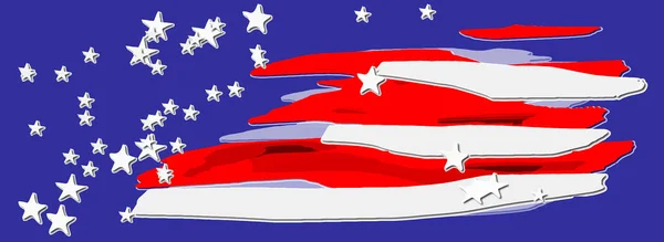 Spots Abstraits Bandes Étoiles Comme Drapeau Américain Eps10 Illustration Vectorielle — Image vectorielle