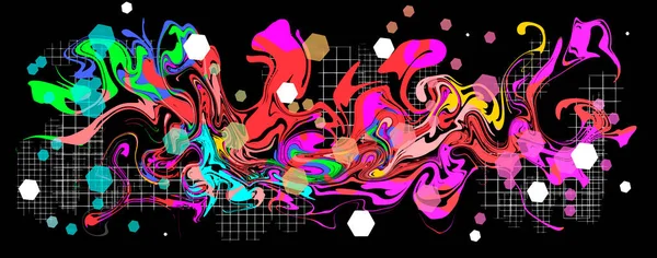 Graffity Met Abstracte Heldere Multycolor Patroon Gelaagde Eps10 Vector Illustratie — Stockvector