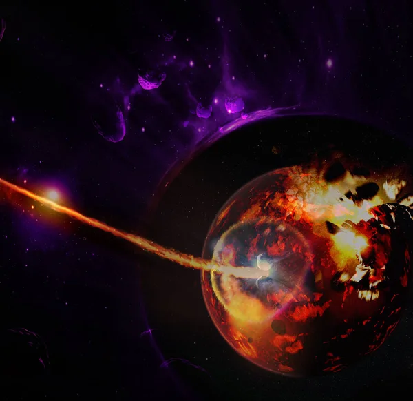 隕石は宇宙空間の星に衝突する Nasaによって提供されたこの画像の要素 — ストック写真