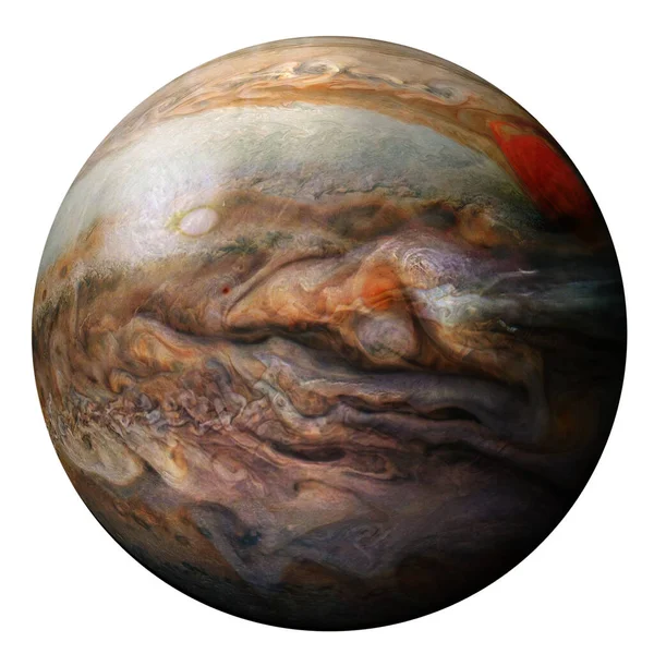 Планета Юпітер Ізольована Білому Тлі Елементи Цього Зображення Обладнані Наса — стокове фото