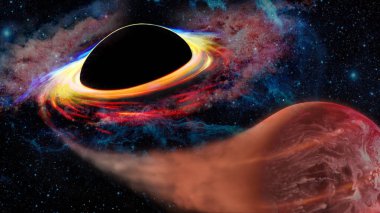 Kara delik gezegeni emiyor. Bu görüntünün elementleri NASA tarafından desteklenmektedir.