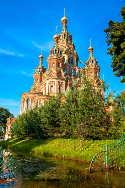 Sts Peter and Paul cathedral, Petergof, St Petersburg, Russia — Stock Photo, Image