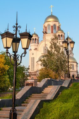 Kaplıcalar-na-krovi Katedrali. tüm azizler Kilisesi. Azizler şaşaalı Rus arazi onuruna kan Kilisesi. Yekaterinburg. Rusya