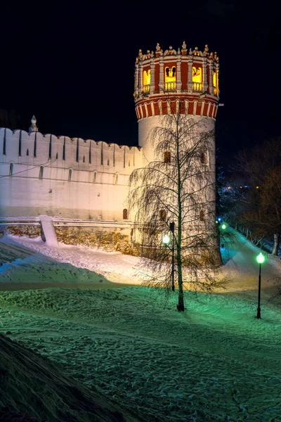 Novodevichy Convento en la noche de invierno —  Fotos de Stock