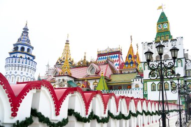 Izmailovo, Moskova, Rusya 'daki Kremlin' in güzel manzarası
