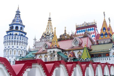 Izmailovo, Moskova, Rusya 'daki Kremlin' in güzel manzarası