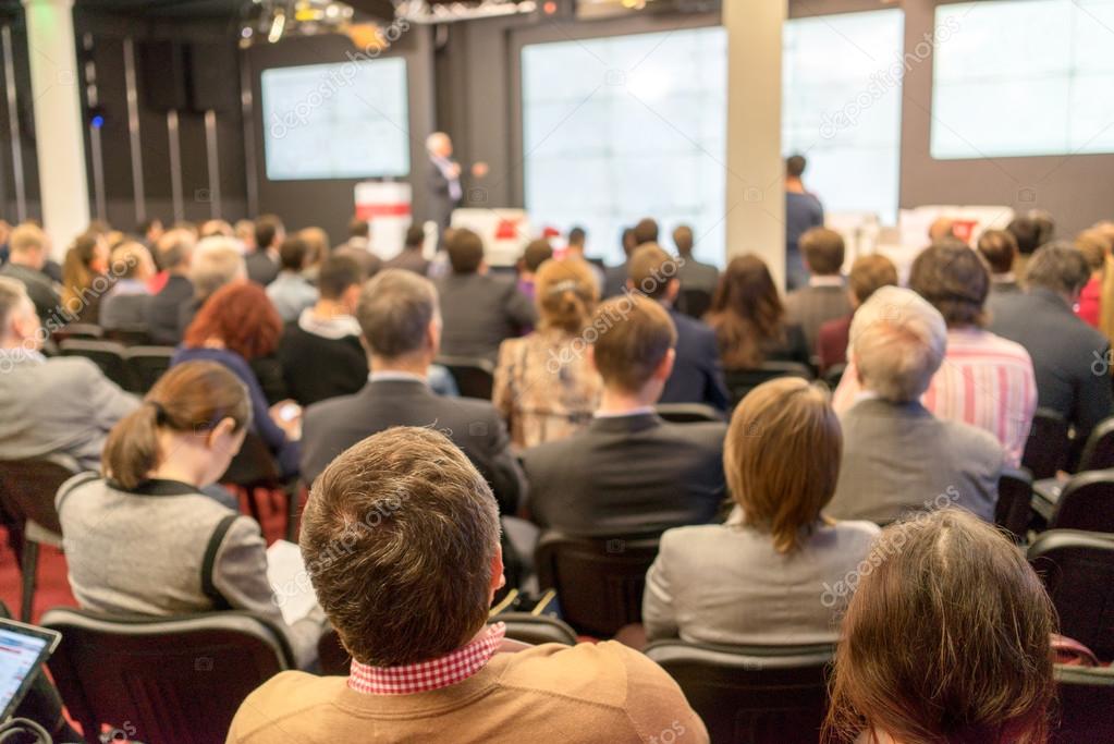 People sitting rear at the business conference