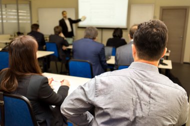 seminer tanıtımı toplantı, iş insanlar grubu