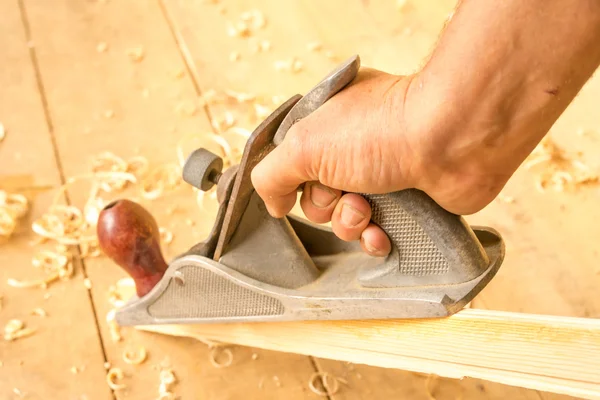 Ferramenta de carpinteiro jointer de madeira velha — Fotografia de Stock