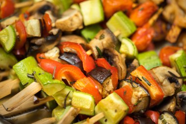 Sebze şişleri görünümü kapatın