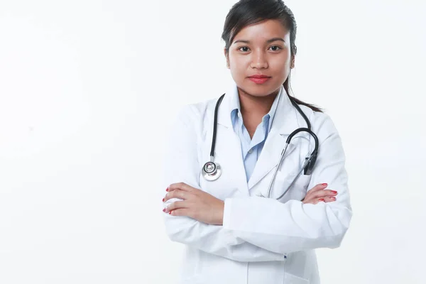 Professional Asian Female Doctor Her Tools — Stock Photo, Image