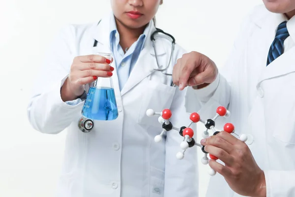 Doctor Chemicus Werken Samen Met Chemicaliën Chemische Matrix — Stockfoto