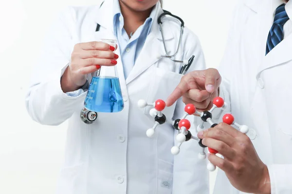 Doctor Chemist Working Together Chemicals Chemical Matrix — Stock Photo, Image